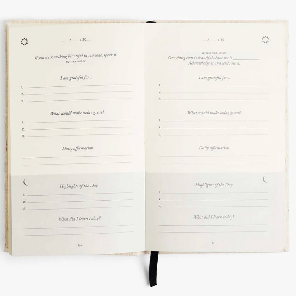 NEW INTELLIGENT CHANGES The Five Minute Journal Hardcover Beige Daily - Picture 4 of 13